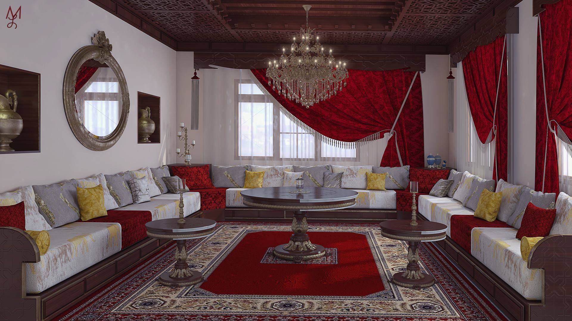 Salon Marocain Mounir 3d Designer