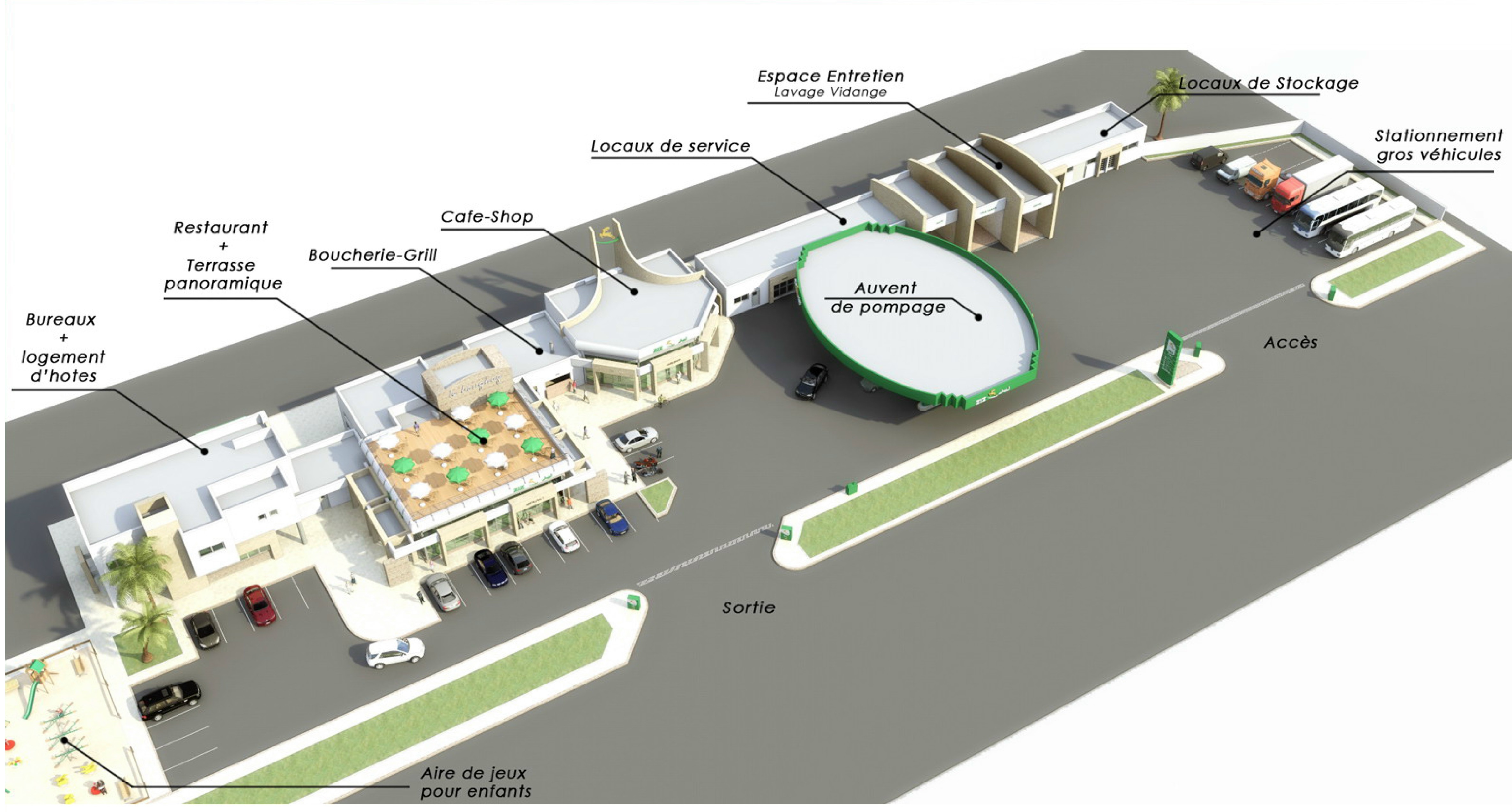 petrol station design layout