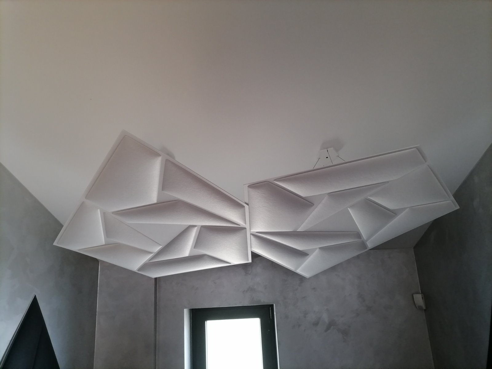 Slanted Ceiling Acoustic Treatment Shelly Lighting