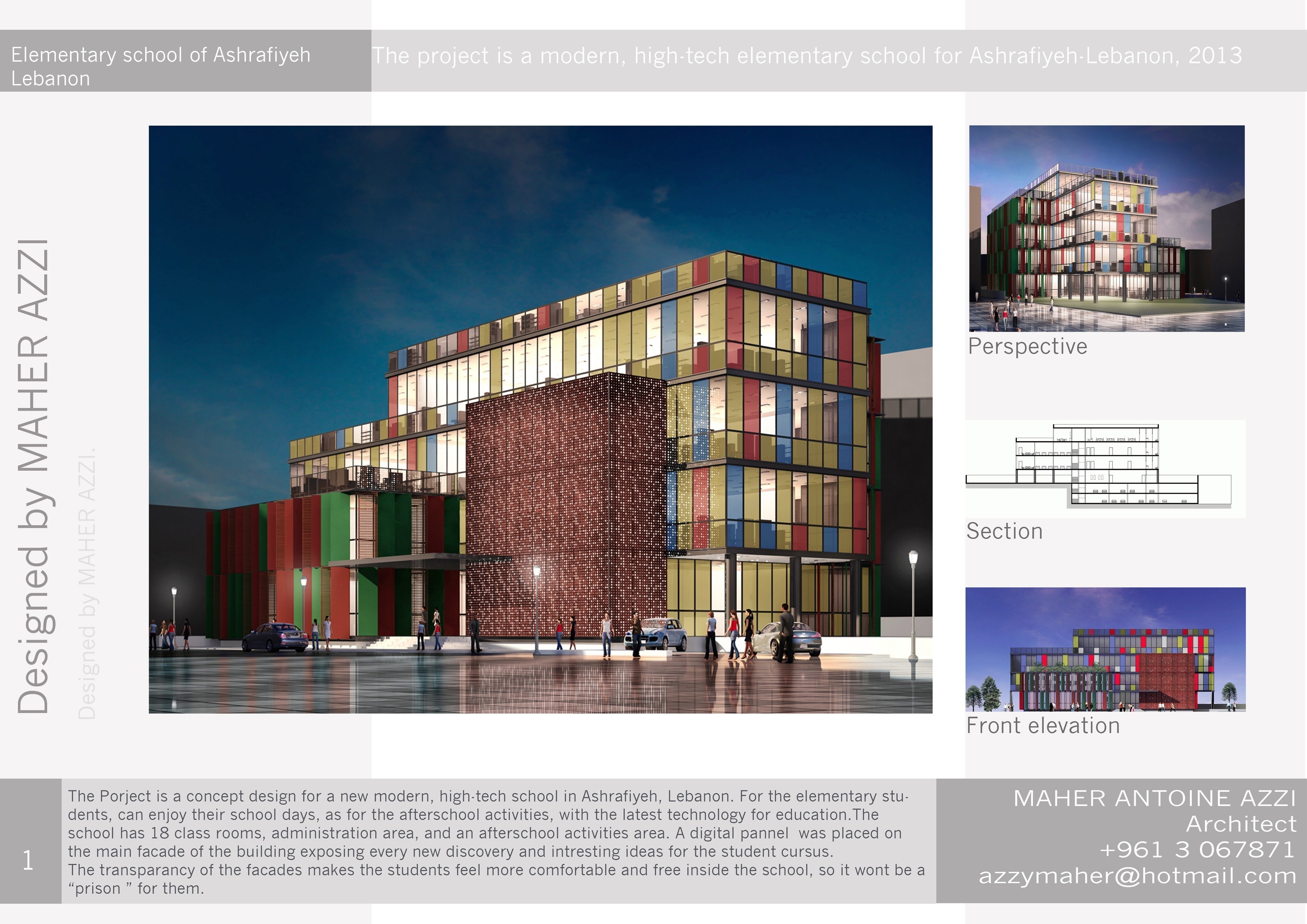 Modern School Building Elevations
