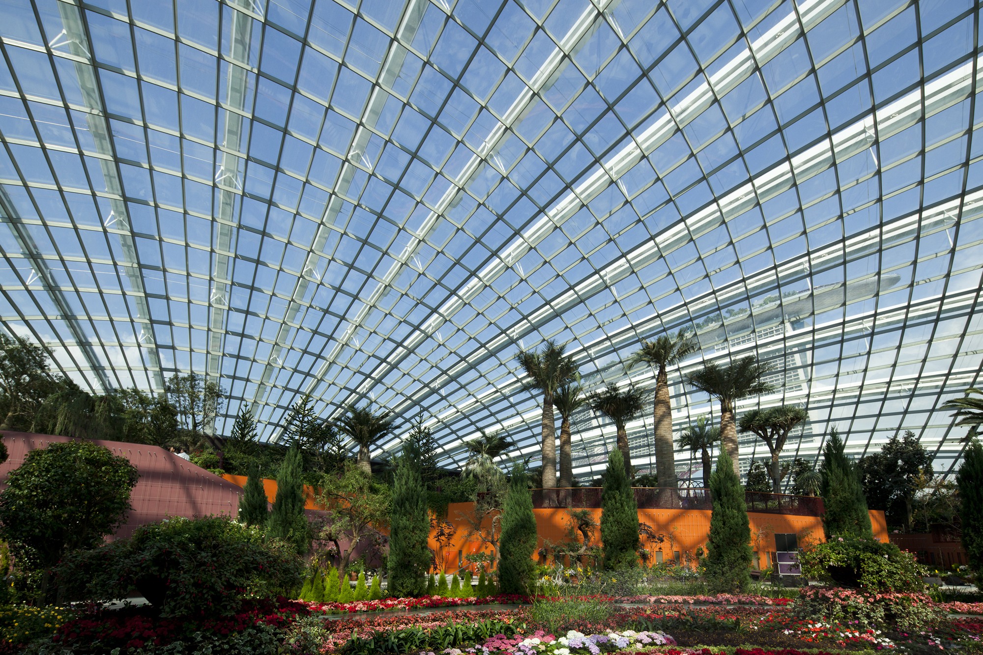 Планета теплиц. Сингапур оранжерея. Cooled Conservatories at Gardens by the Bay, Сингапур. Сингапур оранжерея архитектура. Сингапур оранжерея 'Flower Dome' архитектура.