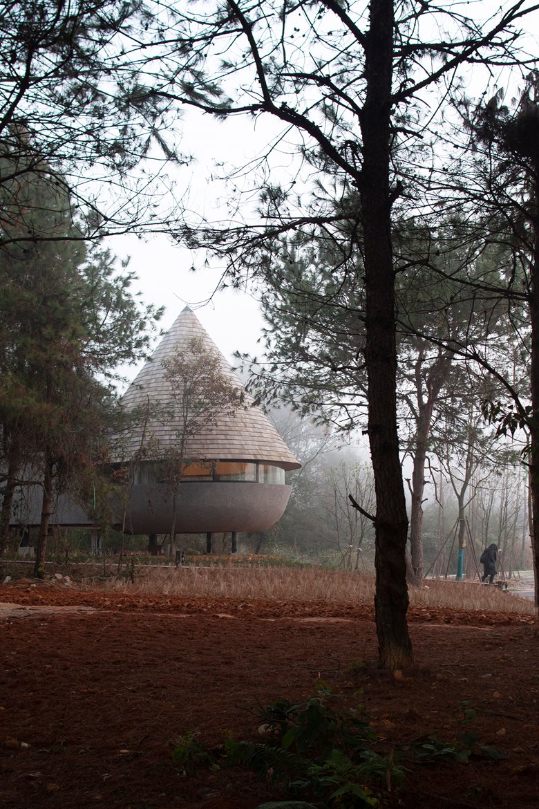 The Mushroom - a wood house in the forest