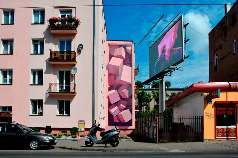 3D mural in Lodz/Poland