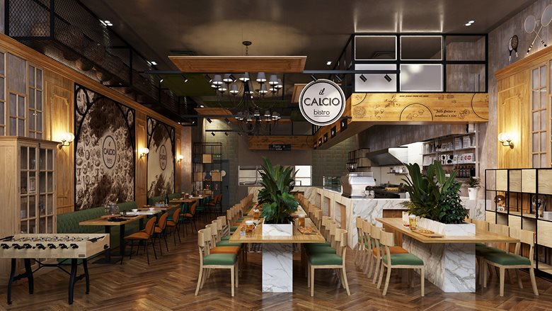Interior Design Restaurant-Trattoria Il Calcio