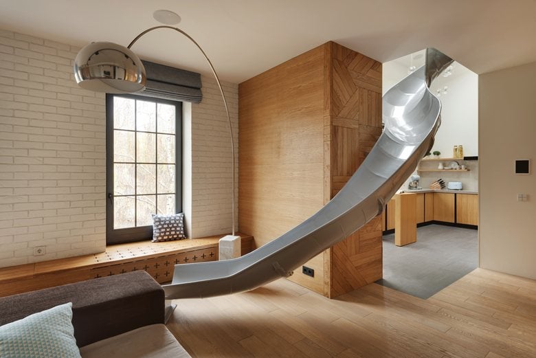 Apartment with a slide