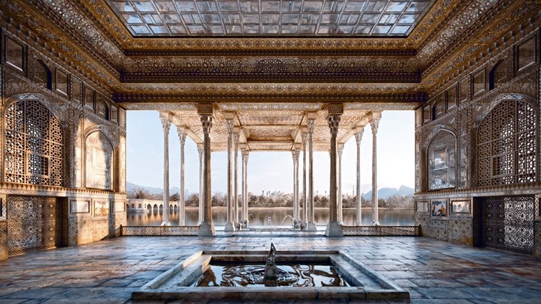 Reconstruction of Ayine Khaneh Palace (the Mirror pavilion) of Isfahan