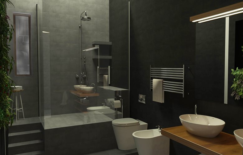 Concetto di un bilocale / interior design concept for a one bedroom apartment