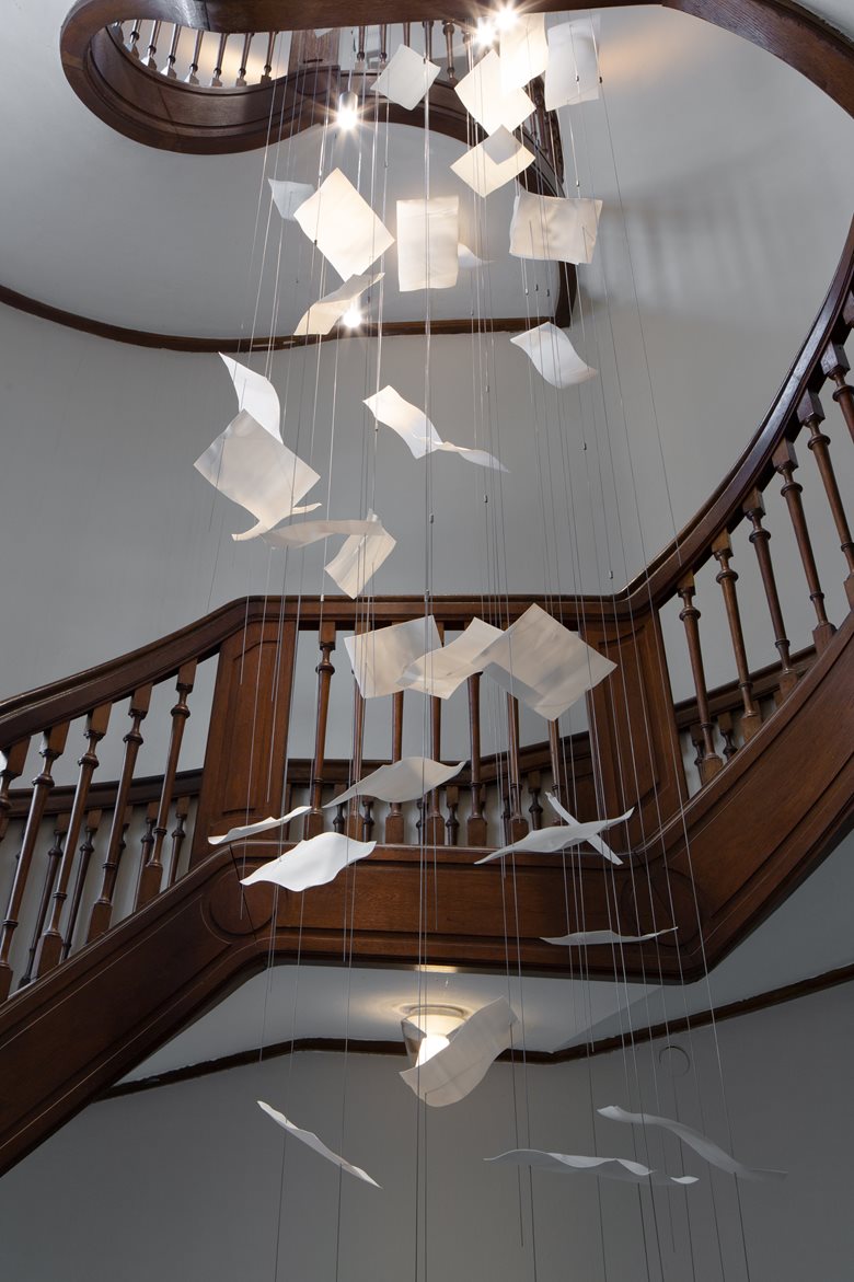 LEAVES - light installation in a museums staircase