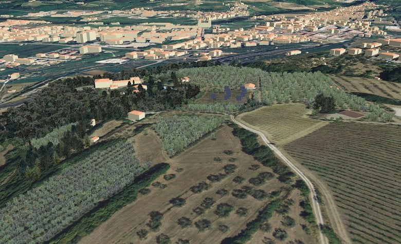 Visualizzazione di impianto fotovoltaico a Montelupo Fiorentino