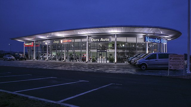 Auto service and showroom of Mercedes-Benz