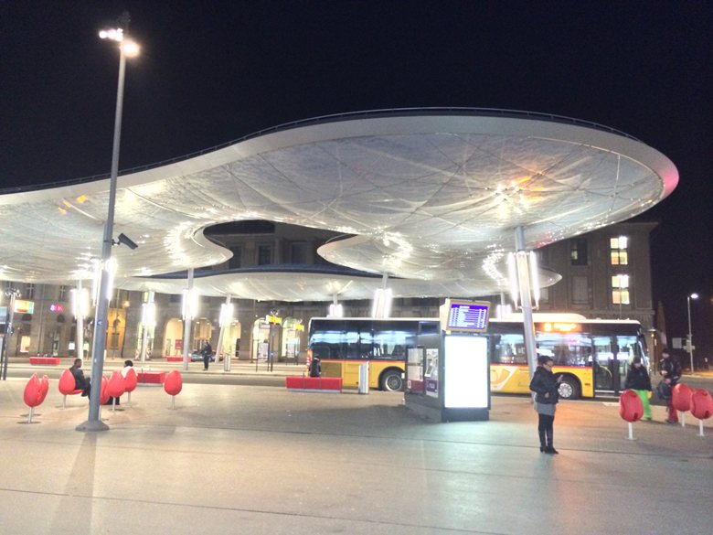 Tulpi-seat at Aarau Busterminal and station square