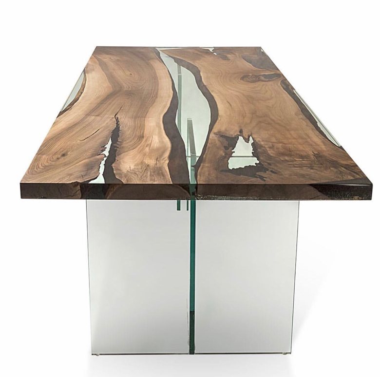 Resin & Slab Wood Table