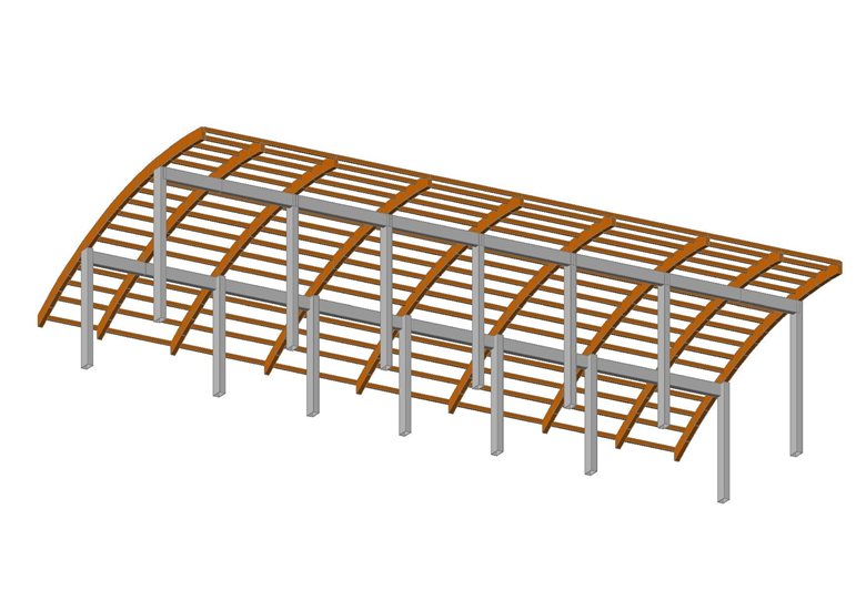 Progettazione di struttura a destinazione commerciale in cemento armato e copertura in legno lamellare