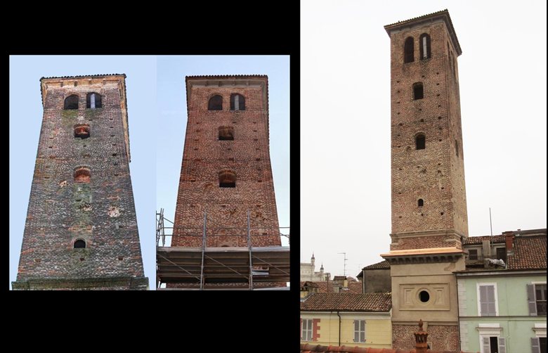 Restauro cortica esterna Torre Civica di Vercelli