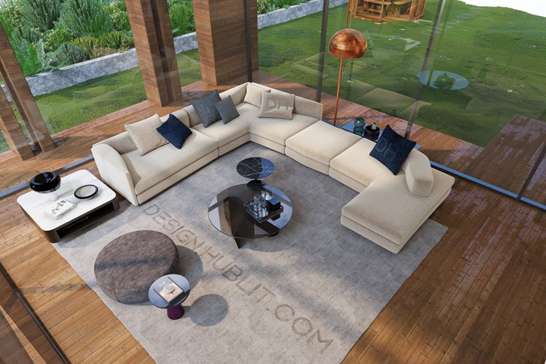 Living Area architectural 3D Visualization View