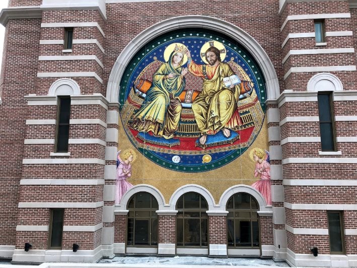 St. Paul Catholic Student Center Mosaic Façade - Coronation Of The Virgin