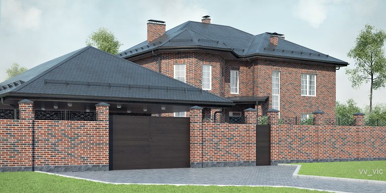 A private brick house