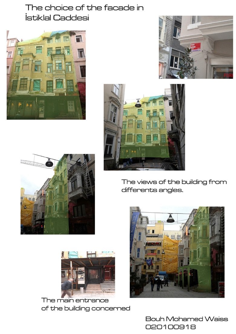 Conception et design d'une facade a Taksim, Istanbul