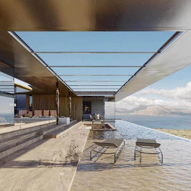 3D rendering of the residence in Greece