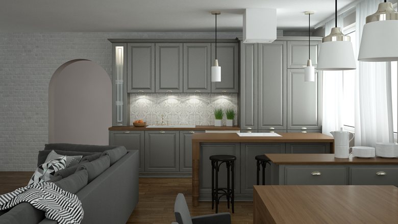 Kitchen in grey 