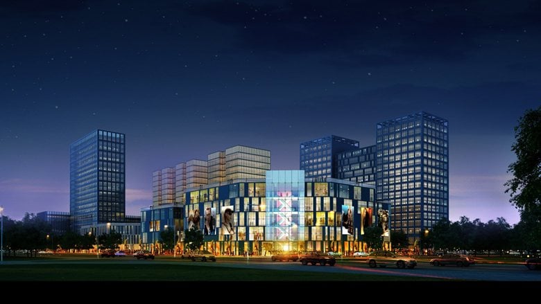 Nuovo centro direzionale e mall commerciale Phoenix City a Ordos