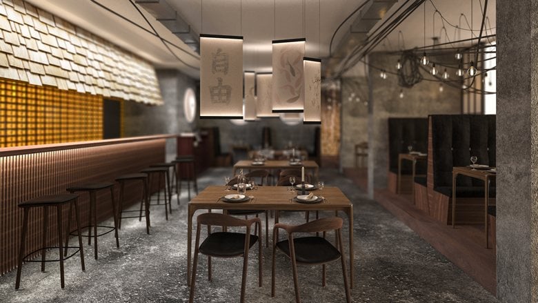 Japanese cuisine restaurant interior project