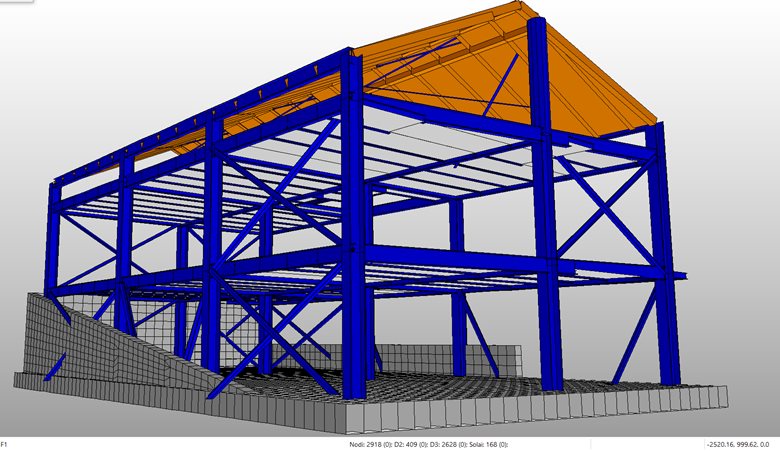 Progettazione ex novo di una struttura a tre livelli in acciaio legno e cemento armato.
