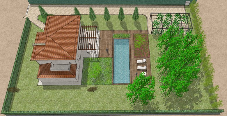 Progetto giardino con piscina
