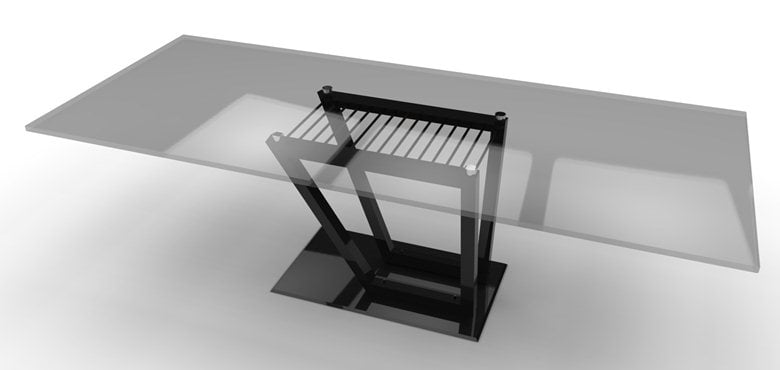 DESIGN - Tavolo in cristallo e acciaio - Glass and steel table
