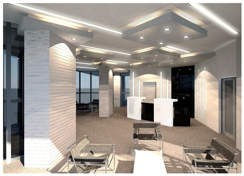 Progetto di interni per una Reception Uffici / Interior design  Office reception