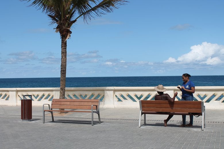 Benches with a view over the ocean in Brazil