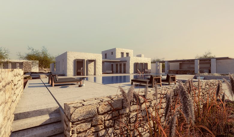 3d rendering of a Villa in Antiparos