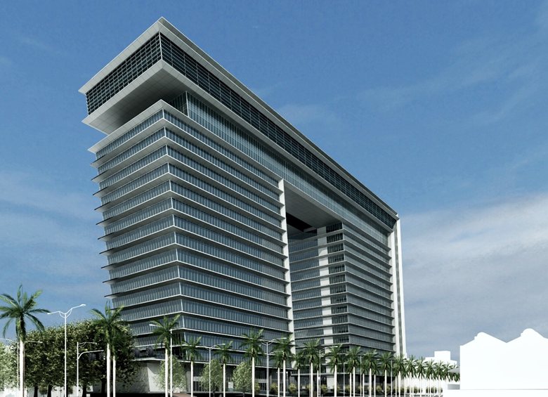 green corporate building