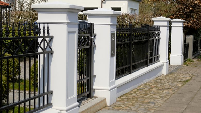elegant architectural gate piers, fence posts