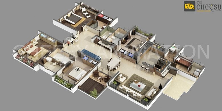 3D Villa Floor Plan Services.