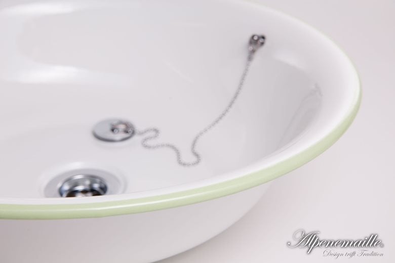Premium enamel sink "ANNI" ø41X11cm ~~ Various colors, designs & unique logo-branding ~~ Handmade in Austria ~~ Alpenemaille® / RIESS® Edition