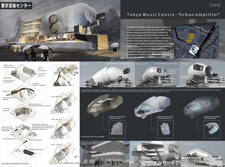 [AC-CA] TOKYO MUSIC CENTRE INTERNATIONAL COMPETITION 2015 GRAOS Architecture (competition entry) - "Urban Amplifier". 東京音楽センター