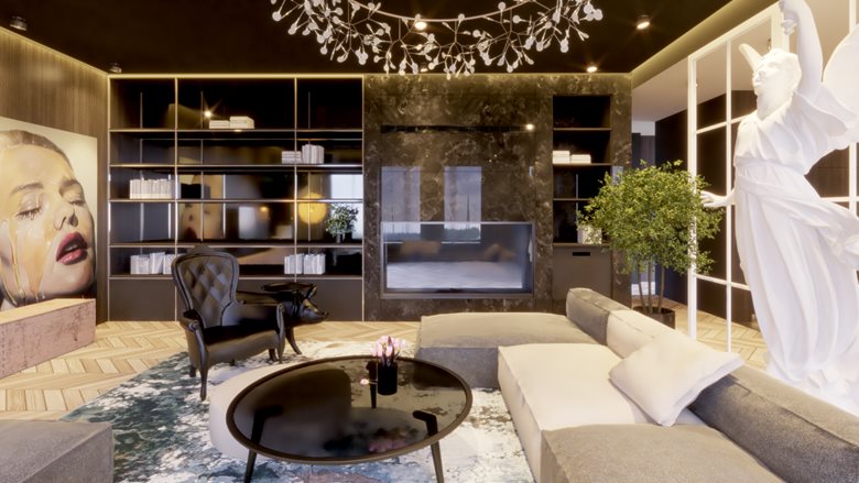 Luxury eclectic living room