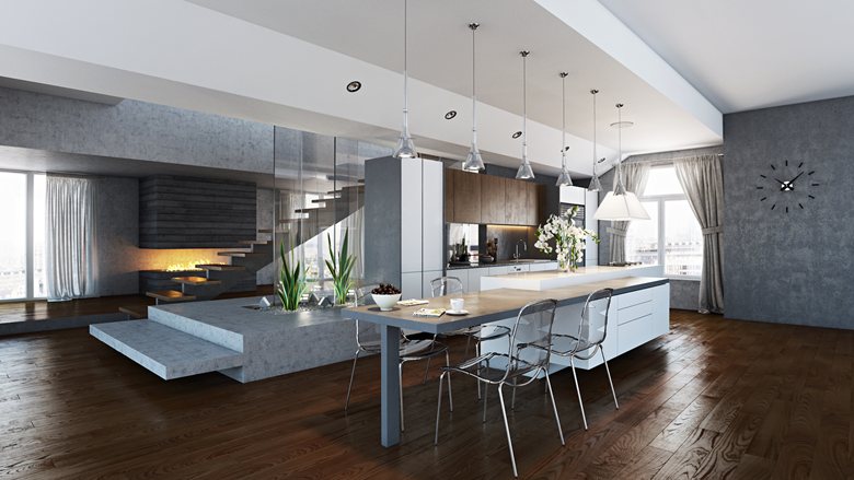 Open Space Kitchen | ARCHIVIZER com