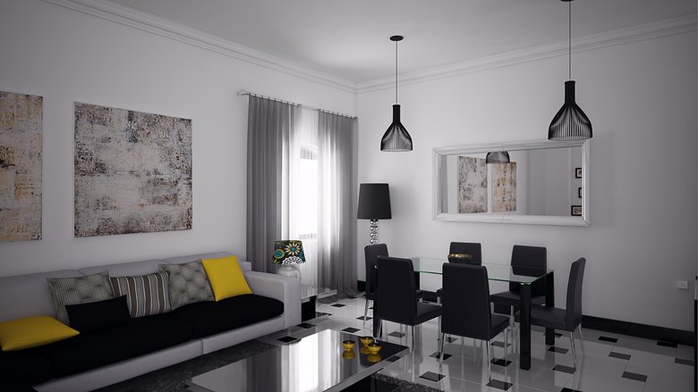 Renders Arquitectura Interior Design Living room  