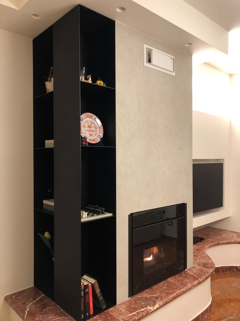 ECOFIRE DA INSERIMENTO IDRO Pellet Fireplace insert Class A++ By PALAZZETTI