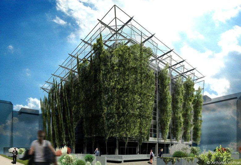 Architectural language and technology of green wall systems