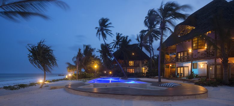 Il resort sulla spiaggia a Zanzibar