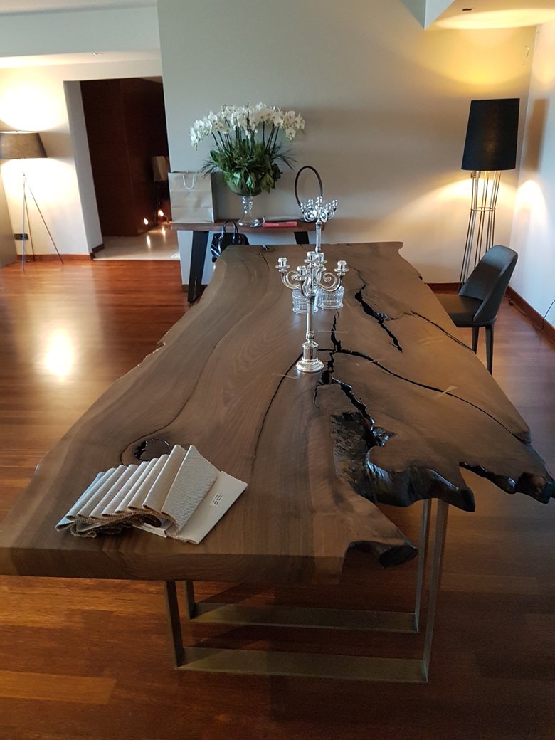 Live Edge French Walnut Table 