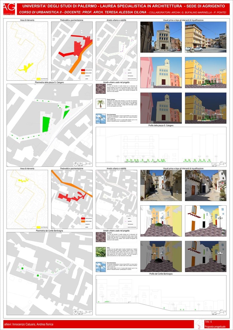 Analisi del Centro Storico di Favara e Progetto di Riqualificazione della Piazza San Calogero e del Cortile Bentivegna
