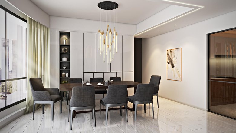 Project Renderings for a Refined Living and Dining Room Design | ArchiCGI