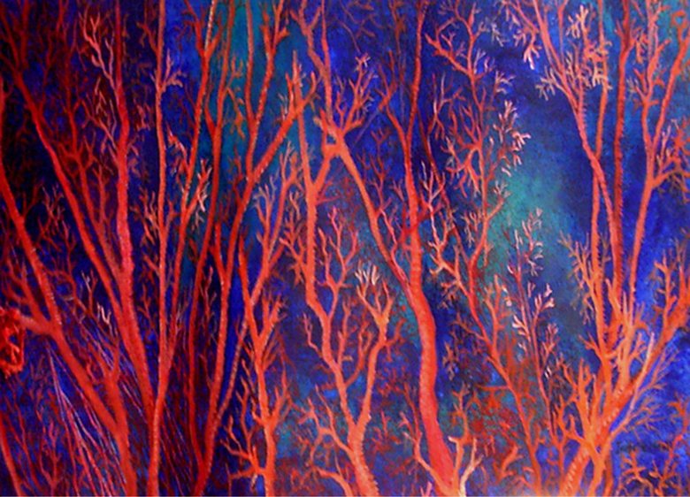original painting red corals