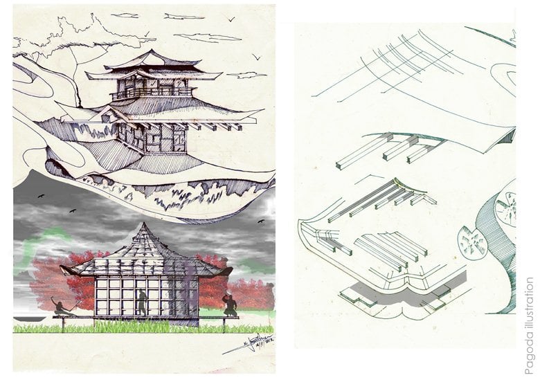 pagoda illustration
