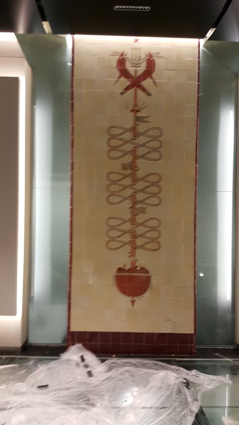 Restauro della ceramica maiolicata di Gio Ponti , Palazzo Mezzanotte. Borsa Italiana , London Stock Exchange