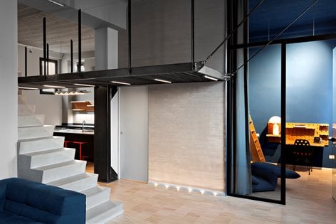 Blue And Concrete Apartment Dvdv Studio Architects